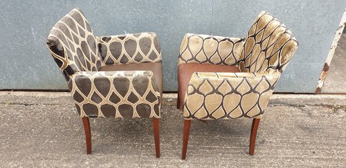 Upholstered Diamond Pattern Armchairs Upholstered Diamond Pattern Armchairs