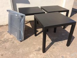 Plain Black Square Plastic Outdoor Tables (CODE OF 357)