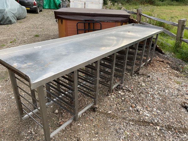 Secondhand Stainless Steel Table with Space for 35 Full Gastro Trays