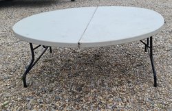 6ft Oval Plastic Topped Folding Tables