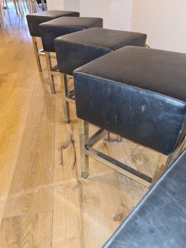 Secondhand MODERN BLACK AND CHROME STOOLS FOR TABLE USE