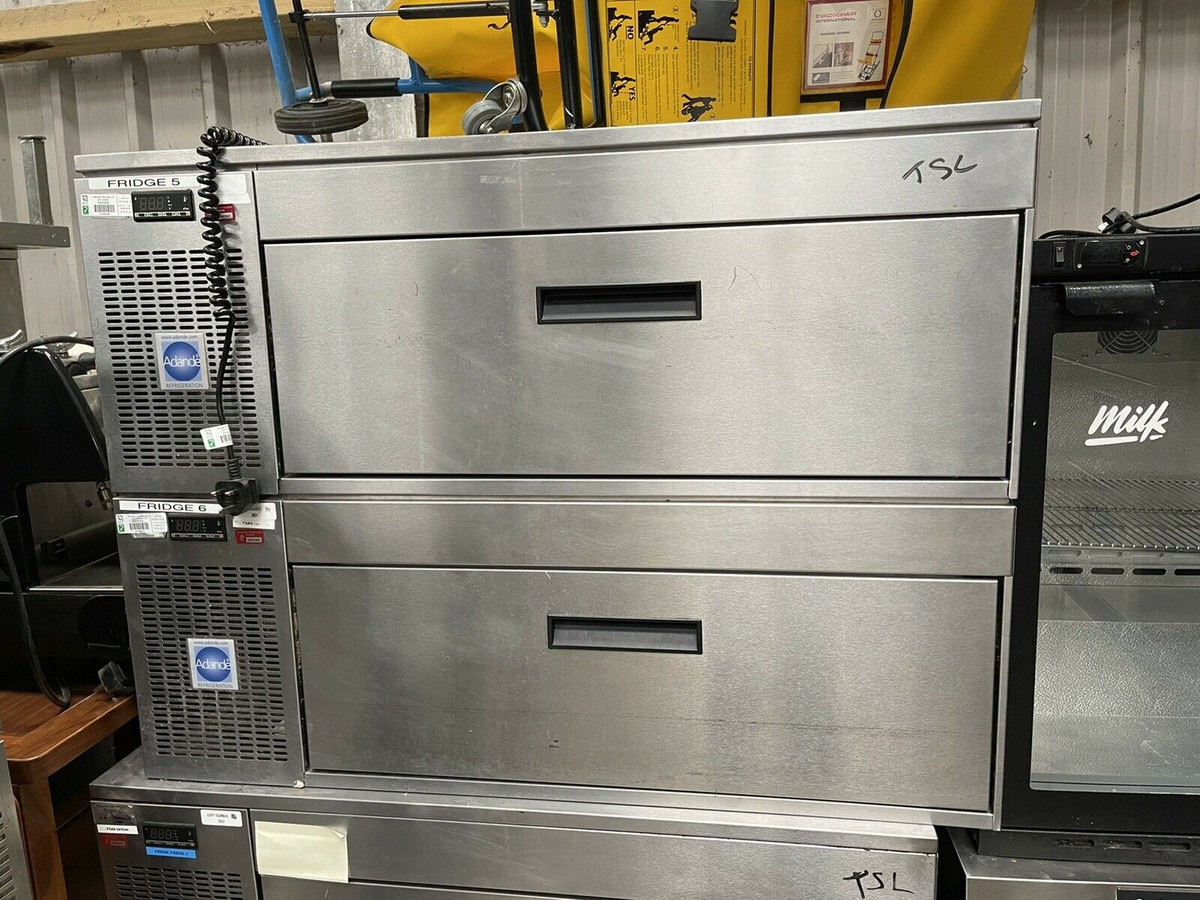 Secondhand Catering Equipment Drawer Fridge Adande VCS2 Under Counter Double Stacked Drawer