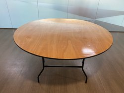 Used Large Round Folding Tables Five and a Half Foot Diameter For Sale