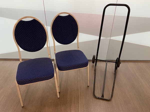 Used Blue Fabric Banqueting Chairs For Sale