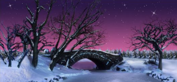 Winter Bridge Backdrop