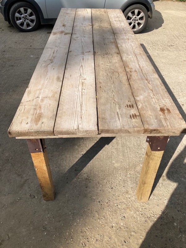 Plank top rustic table for sale