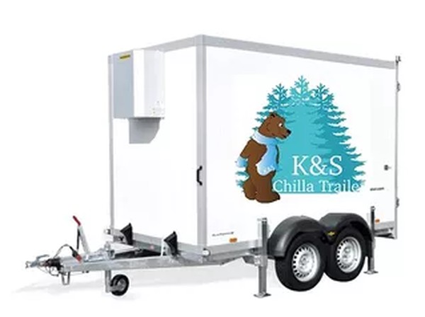 Refrigerated trailer for outside catering