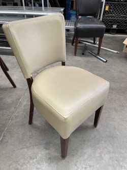 Restaurant chairs in cream faux leather