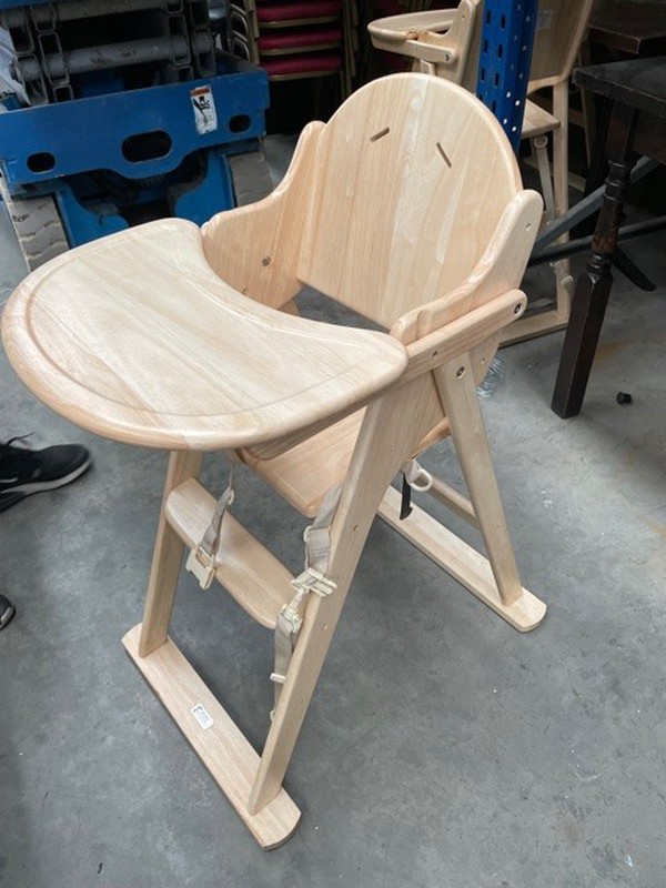 Wooden high chairs for cafe or restaurant