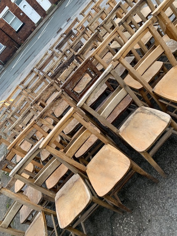 Vintage Wooden Church Chairs for sale