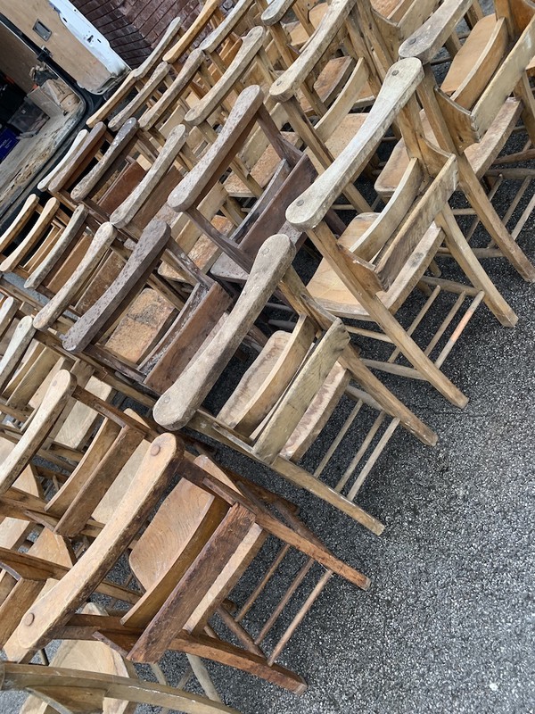 Second Hand Vintage Wooden Church Chairs