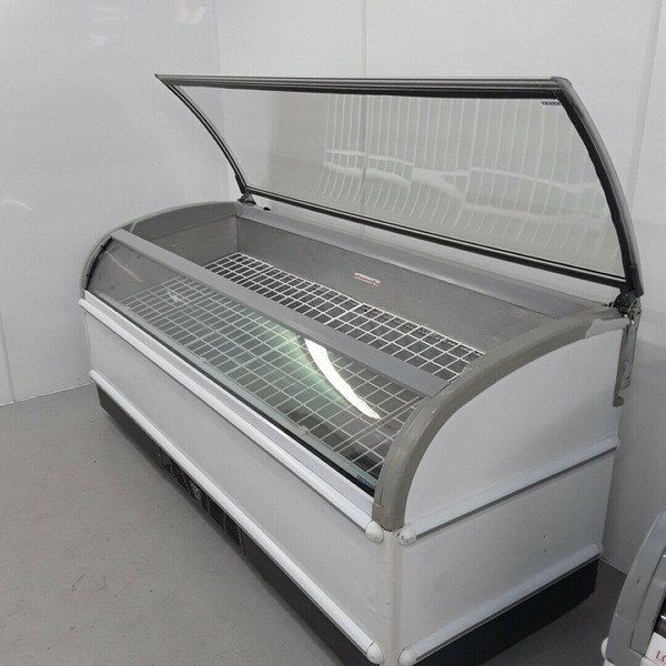 Novum 605l curved glass lid commercial freezer