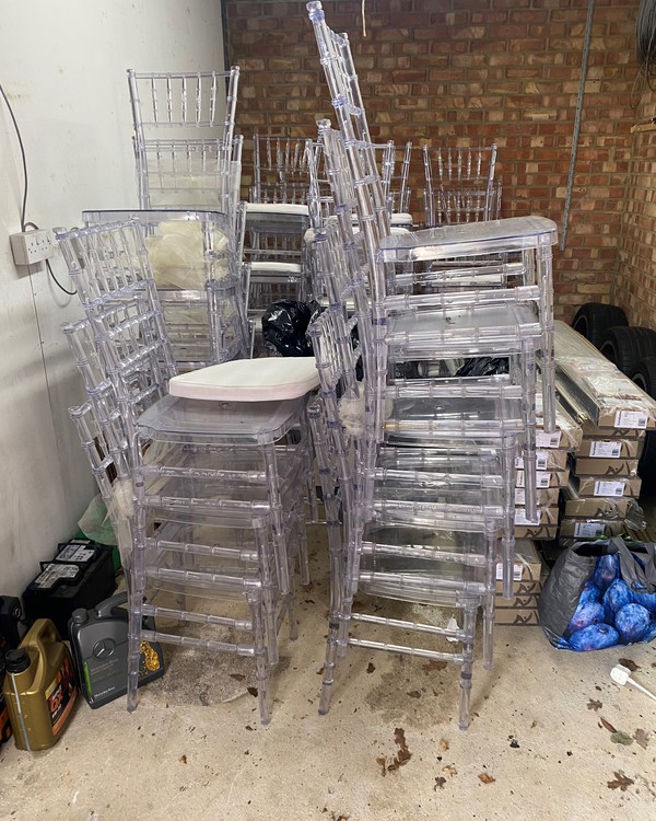 39x Secondhand Used Clear Ghost Chiavari Chair For Sale