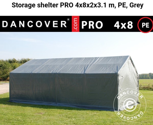 Dancover Storage Shelter 4m x 8m In Grey