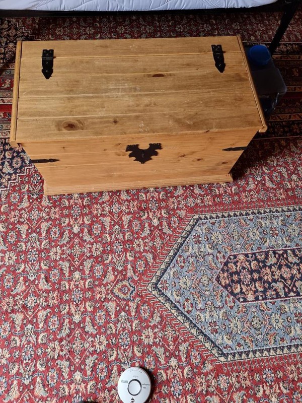 Wooden chest with lid