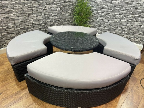Round Rattan outdoor seating