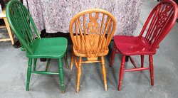 Farmhouse Shabby Chic Wheelback Chairs for sale
