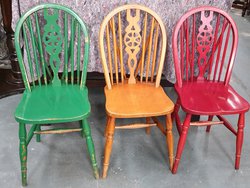 Used Farmhouse Shabby Chic Wheelback Chairs