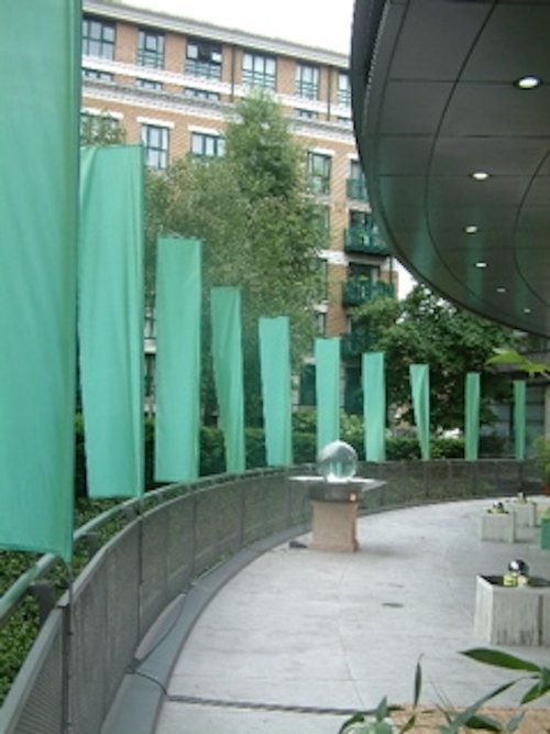 Turquoise Silk Event Flags for sale