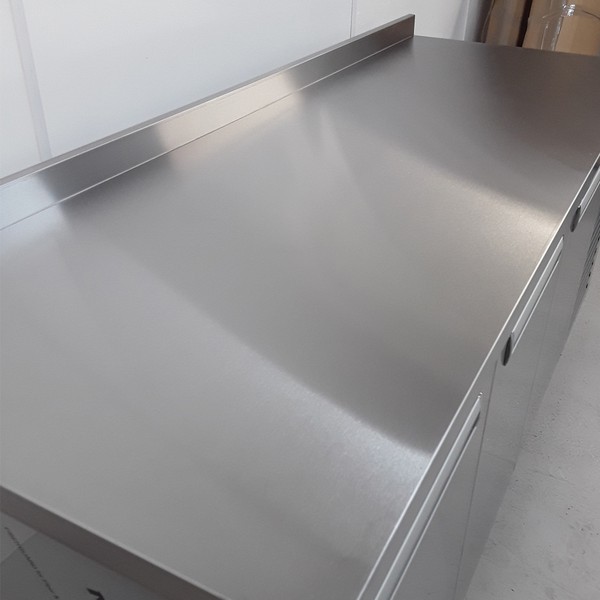 Stainless steel prep fridge