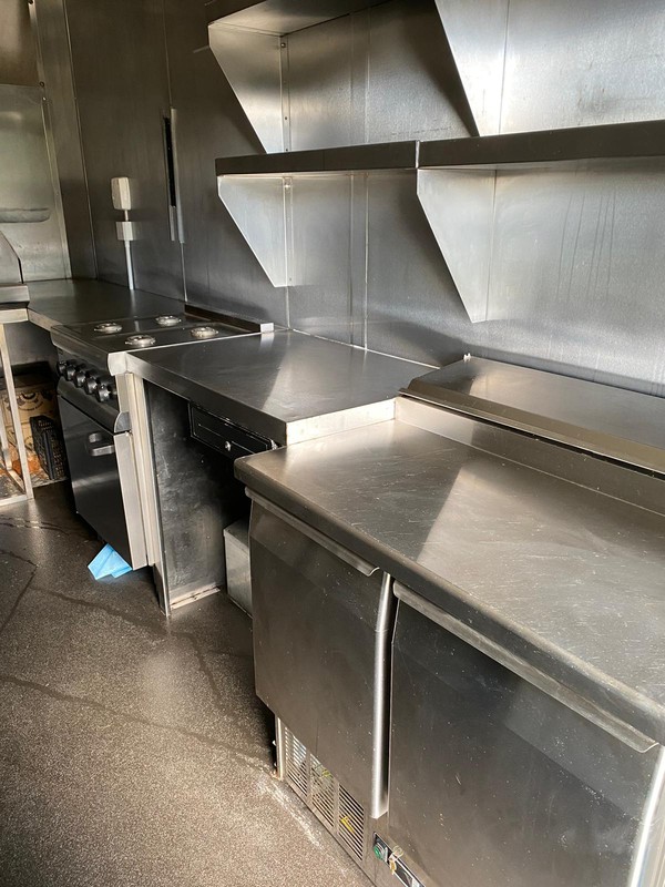Stainless steel prep area