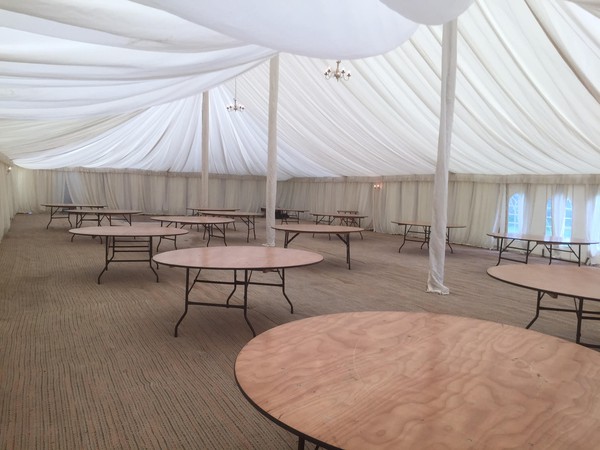 6Ft Round tables with American style legs