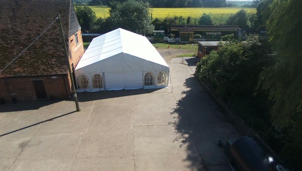 White marquee with Ivory lining