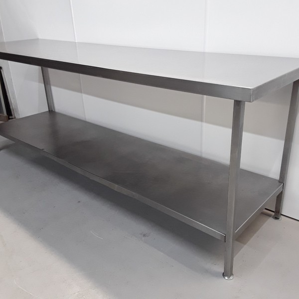 240cm x 65cm stainless steel table