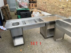 Stainless Steel Back Bar Benches (SET 1)