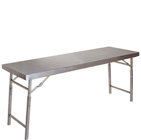 Stainless steel trestle tables for food prep