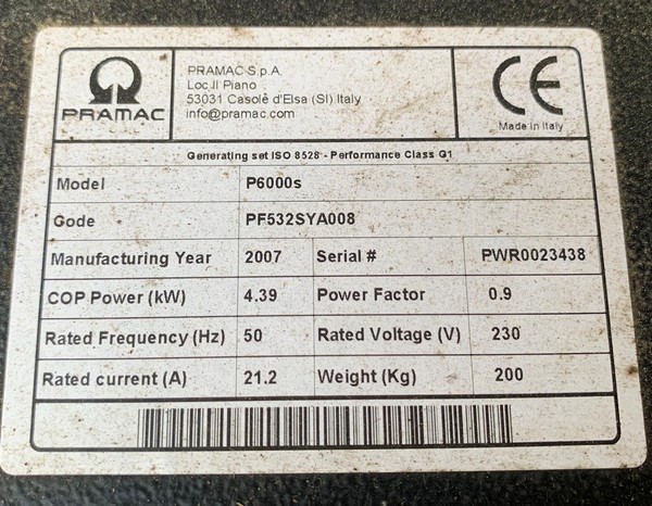Pramac P6000s for sale