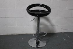 Black adjustable height bar stool