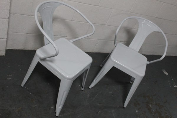 Pressed steel cafe chairs