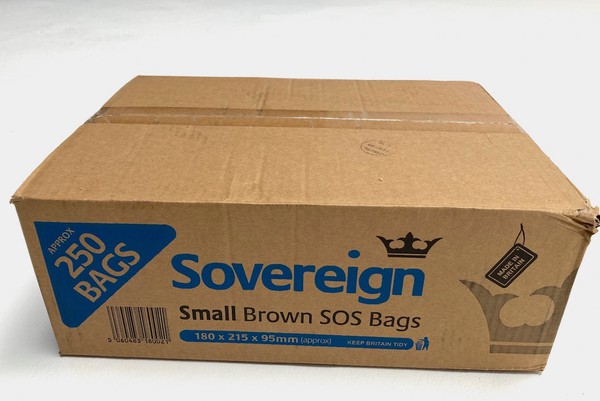 Box of Sovereign Brown Paper Bags with Handles