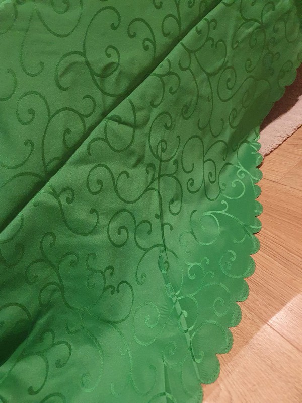 Green Round Damask Polyester Tablecloths for sale