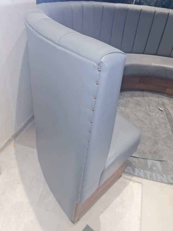 Grey leather Banquette