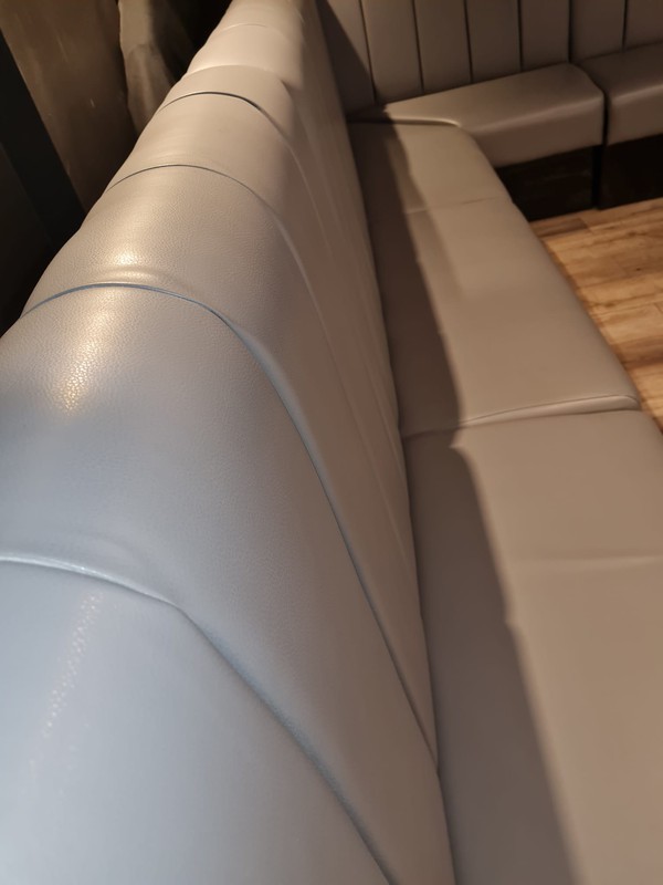 Grey leather bench seating for sale