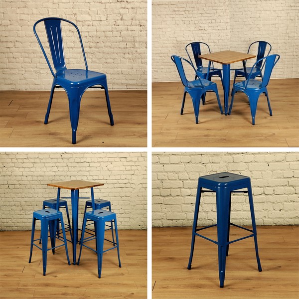 Royal Blue Tolix Furniture Range for sale
