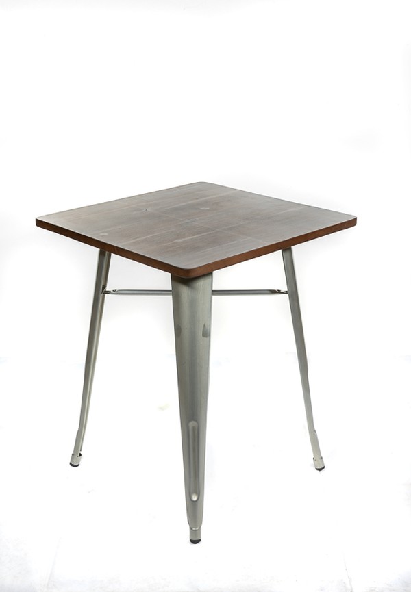 Tolix table with wooden tops