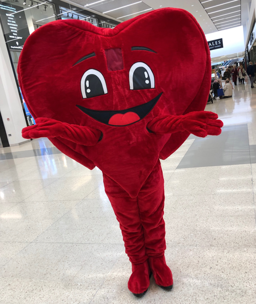 Red Heart Mascot Costume Red Heart Mascot Costume