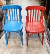 Buy Painted Red and Blue Chairs