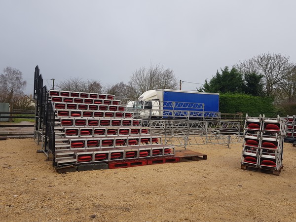 Building the portable grandstand seating
