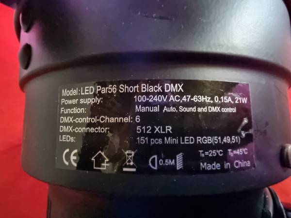 LED Par 56 Short Black DMX