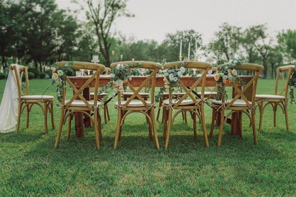 Cross Back Wedding Chairs