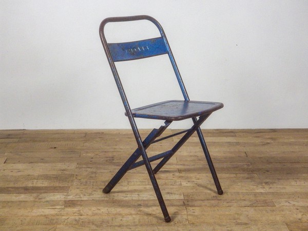 Vintage folding metal chairs