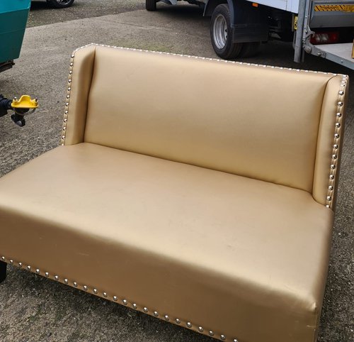 Gold Faux leather lounge sofa Gold Faux leather lounge sofa