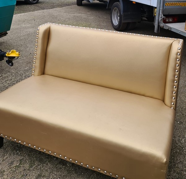 Gold Faux leather lounge sofa