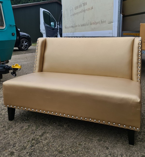 Gold leather sofa