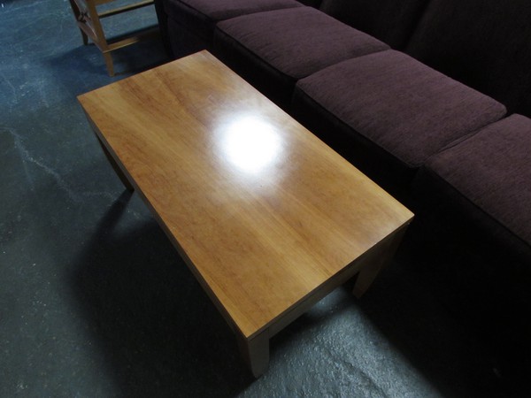 Rectangular wooden low coffee table