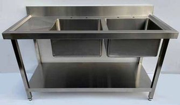 1.5m Stainless steel double sink